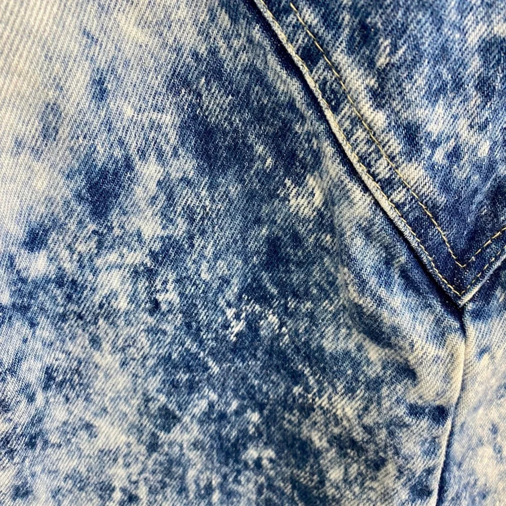 Vintage 80s Stuffed Shirt Acid Wash Denim Skirt High Waist Western V Yoke USA 25